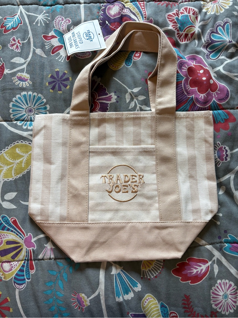 Cream Stripe Trader Joe's  Canvas Tote